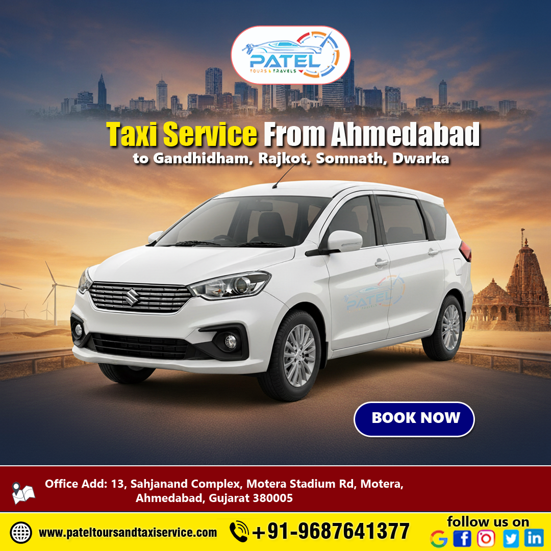 Gandhidham to Ahmedabad Taxi Service